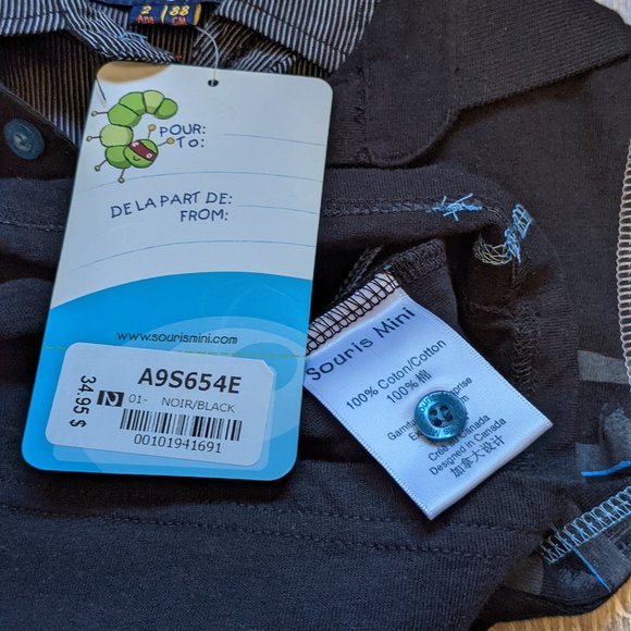 [KIDS 2/$40] NWT Toddler Boy (2T) - SOURIS MINI Polo Dress Shirt Fooler - Picture 4 of 5